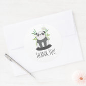Cute Black & White Panda in Bamboo Ronde Sticker (Envelop)