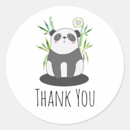 Cute Black & White Panda in Bamboo Ronde Sticker