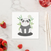Cute Black & White Panda in Bamboo Servet (Insitu)