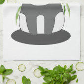 Cute Black & White Panda in Bamboo Theedoek (Gevouwen)