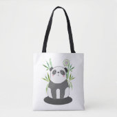 Cute Black & White Panda in Bamboo Tote Bag (Voorkant)