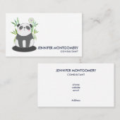 Cute Black & White Panda in Bamboo Visitekaartje (Voorkant / Achterkant)