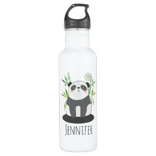 Cute Black & White Panda in Bamboo Waterfles