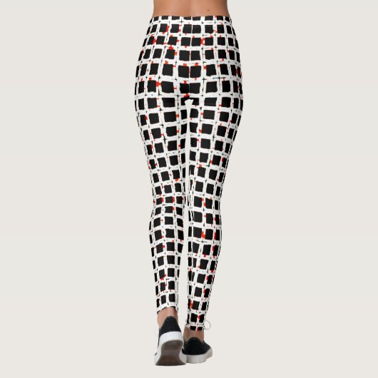 CUTE Black White Pattern Chic Leggings (Achterkant)