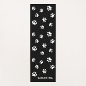 Cute Black White Paw-afdrukken - Aangepast Yogamat (Voorkant)