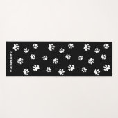 Cute Black White Paw-afdrukken - Aangepast Yogamat (Voorkant (horizontaal))