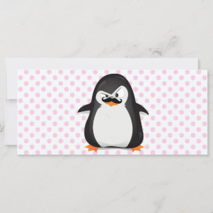 Cute Black White Penguin and Funny Mustache