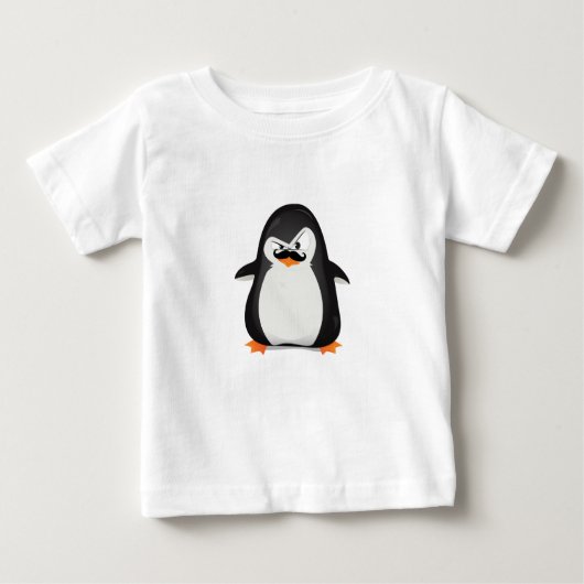 Cute Black White Penguin and Funny Mustache (Voorkant)