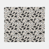 Cute black white penguin pattern grey background fleece deken (Voorkant (Horizontaal))