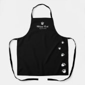 Cute Black & White Pet Animal Paw Print Schort (Voorkant)