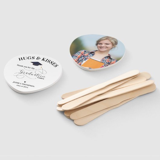 Cute Black White Photo Class Afstuderen Hartelijk  Handwaaier (Niet-gemonteerd)