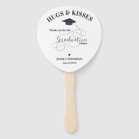 Cute Black White Photo Class Afstuderen Hartelijk  Handwaaier (Voorkant)