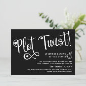 Cute Black White Plot Twist Postponed Wedding Save The Date (Staand voorkant)