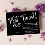 Cute Black White Plot Twist Postponed Wedding Save The Date<br><div class="desc">Cute wedding save the new date card in black with a pretty hand-writing script adorned with little hearts. Give your wedding guests your new wedding date and any additional info you need with this cute postponed wedding card.</div>