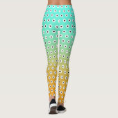 CUTE Black/White Polka Dot on Turquoise/Gold Leggings (Achterkant)