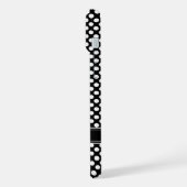 Cute Black White Polka Dot Pattern met Monogram iPhone Hoesje (Linkerkant)