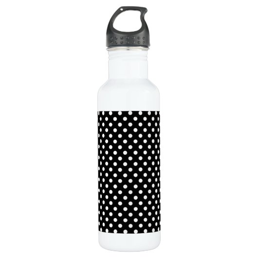 Cute Black & White Polka Dots naadloos patroonpatr Waterfles (Voorkant)