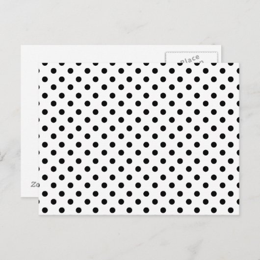 Cute Black White Polka Dots Pattern Briefkaart (Voorkant / Achterkant)