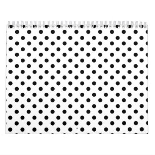 Cute Black White Polka Dots Pattern Kalender