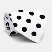 Cute Black White Polka Dots Pattern Stropdas (Opgerold)