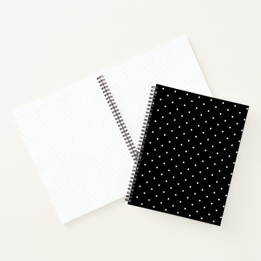 Cute black white polka stipt patroon elegant stijl notitieboek (Binnen)