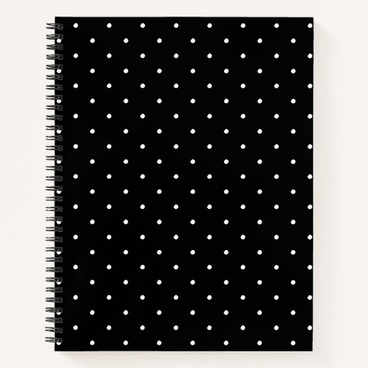Cute black white polka stipt patroon elegant stijl notitieboek (Voorkant)