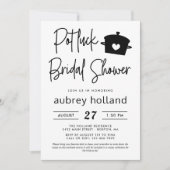 Cute Black White Potluck Vrijgezellenfeest Kaart (Voorkant)