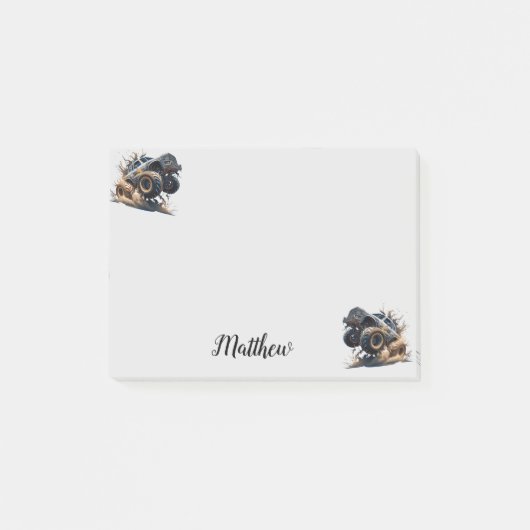 Cute Black White Power Race Monster Truck Post-it® Notes (Voorkant)