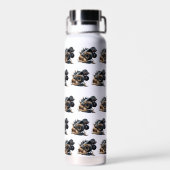 Cute Black White Power Race Monster Truck Waterfles (Achterkant)