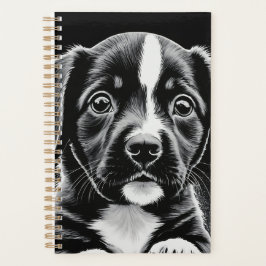 Cute Black & White Puppy – Dog Lover Planner