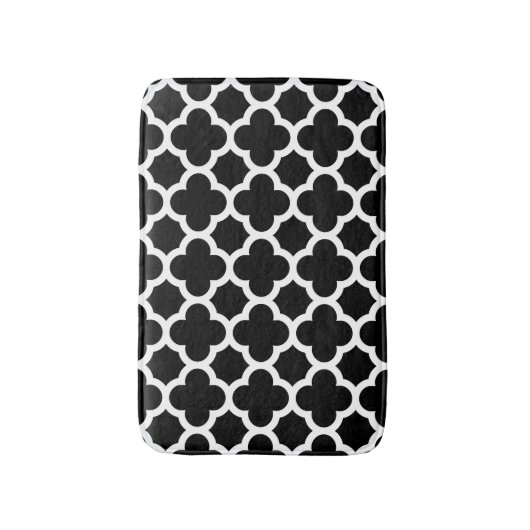 Cute Black White Retro Chic Trellis Pattern Badmat (Voorkant Verticaal)