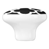 Cute Black White Retro Chic Trellis Pattern Keramische Knop (Zijkant)