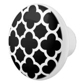 Cute Black White Retro Chic Trellis Pattern Keramische Knop (Rechts)