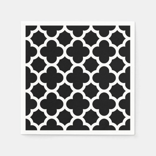 Cute Black White Retro Chic Trellis Pattern Servetten (Voorkant)