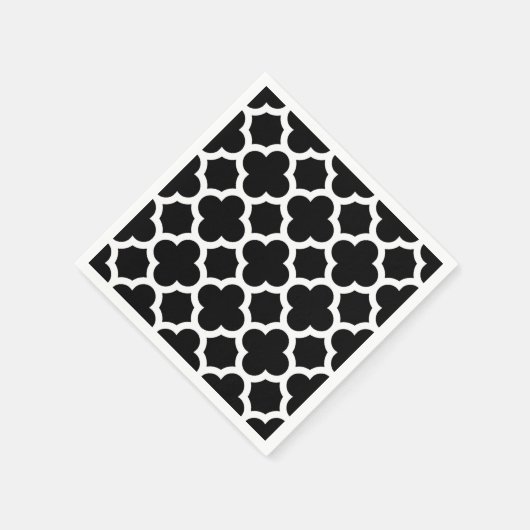 Cute Black White Retro Chic Trellis Pattern Servetten (Hoek)