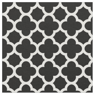 Cute Black White Retro Chic Trellis Pattern Stof