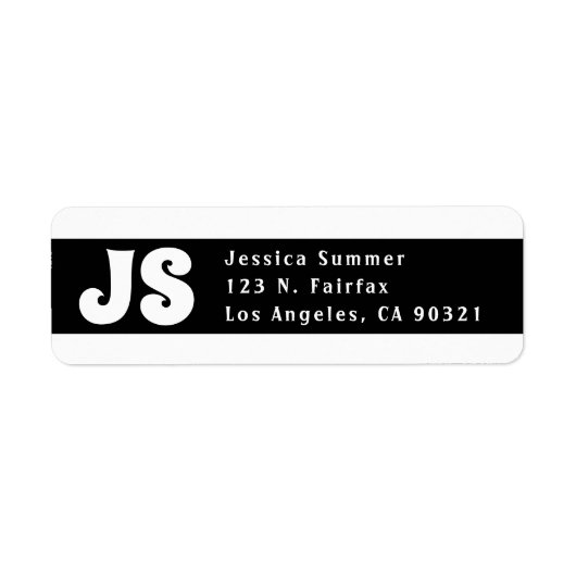 Cute Black & White Return Address Labels (Voorkant)