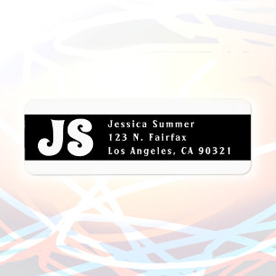 Cute Black & White Return Address Labels