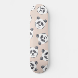 Cute Black White roze Waterverf Panda Patroon Persoonlijk Skateboard