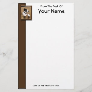 Cute Black White Slaping Puppy Photo Persoonlijk Briefpapier