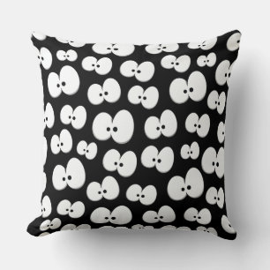 Cute Black & White Spooky Eyes Halloween Kussen