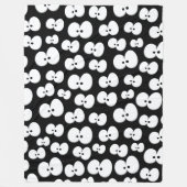 Cute Black & White Spooky Eyes Pattern Halloween Fleece Deken (Voorkant)