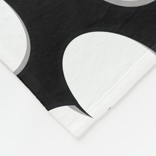 Cute Black & White Spooky Eyes Pattern Halloween Fleece Deken (Hoek)