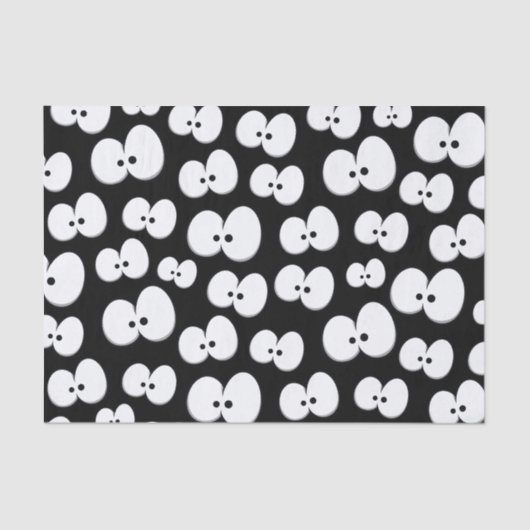 Cute Black & White Spooky Eyes Pattern Halloween Tissuepapier (Voorkant)