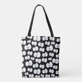 Cute Black & White Spooky Eyes Pattern Halloween Tote Bag (Achterkant)