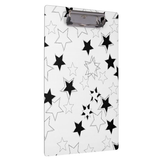 Cute Black & White Stars Clipboard Klembord (Rechts)