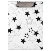 Cute Black & White Stars Clipboard Klembord (Voorkant)