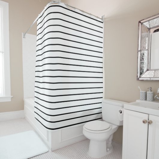 Cute black white stripes douchegordijn (In situ)