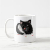 Cute Black white Syrian hamster cadeau accessoires Koffiemok (Links)