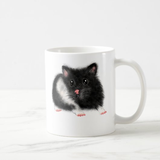 Cute Black white Syrian hamster cadeau accessoires Koffiemok (Rechts)